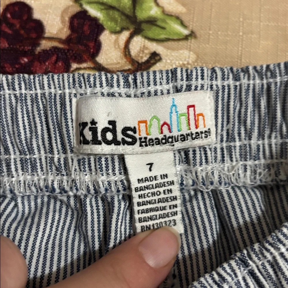 Kids Headquarters Blue Striped Cargo Shorts - Picture 5 of 6